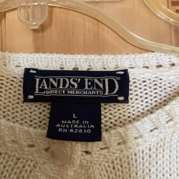 Vintage Childs Lands End Knitted Cardigan, Size L - Picture 2 of 3